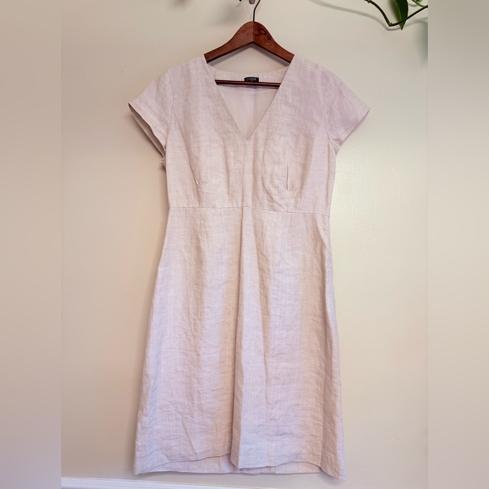 J. Crew Linen Dress in‎ "Cream Color" Size 10
